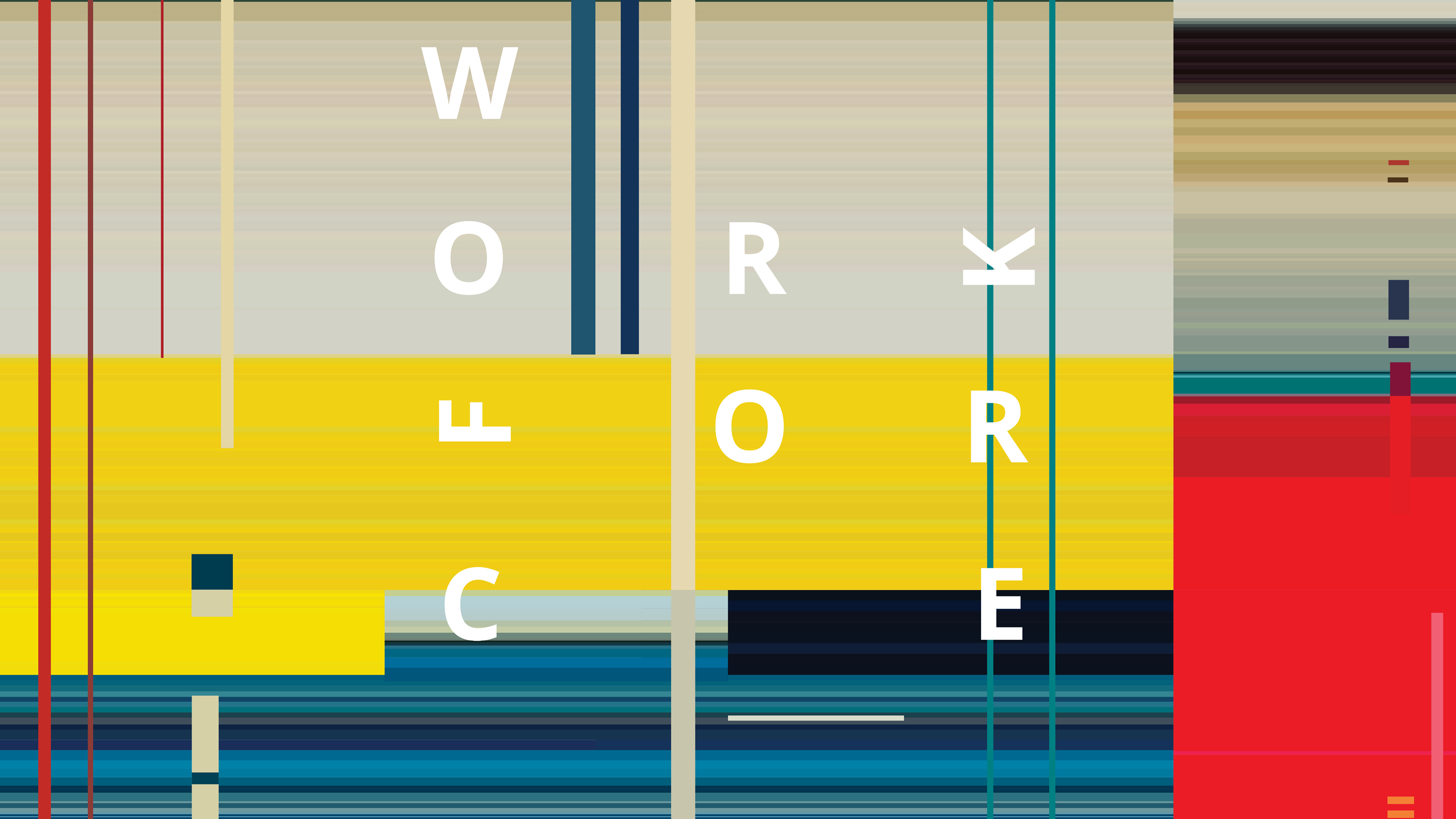 Abstract illustration with the letters to form the word "Workforce"